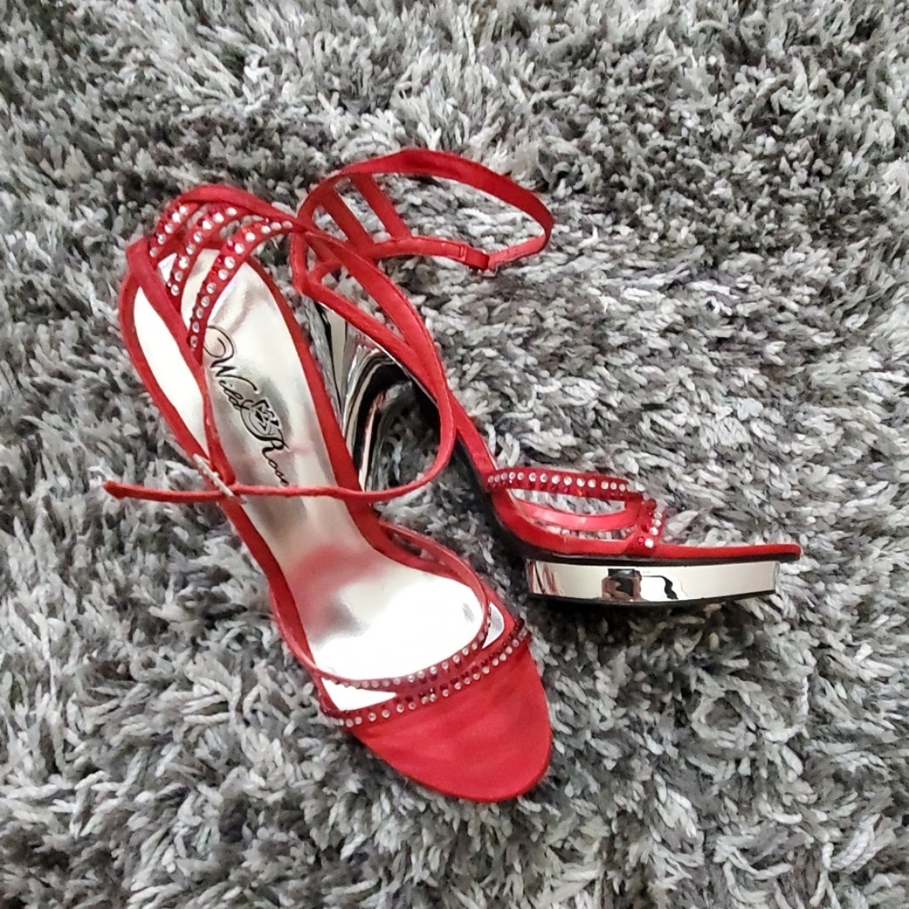 Red strappy heels